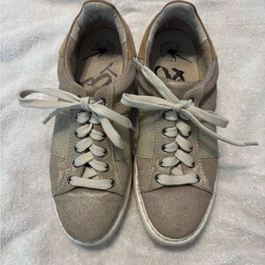 OTBT Pewter and Gold Metallic Casual Sneakers